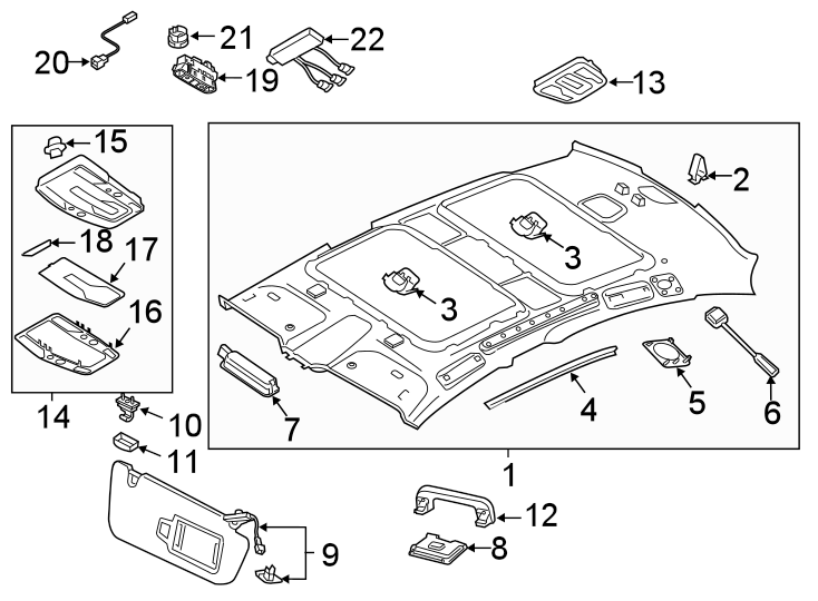 9Roof. Steering column. Interior trim.https://images.simplepart.com/images/parts/motor/fullsize/1363635.png