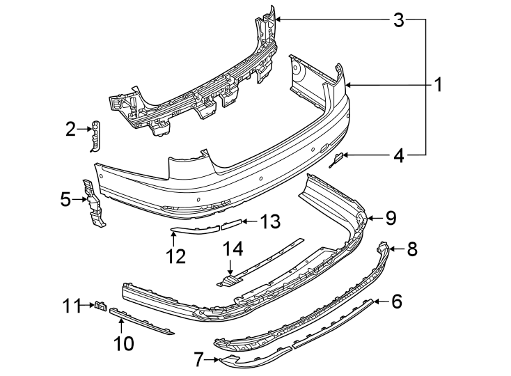 13Rear bumper. Bumper & components.https://images.simplepart.com/images/parts/motor/fullsize/1363935.png