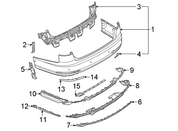 14Rear bumper. Bumper & components.https://images.simplepart.com/images/parts/motor/fullsize/1363940.png