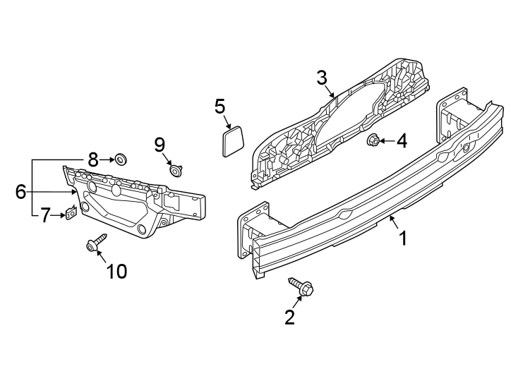 6Rear bumper. Bumper & components.https://images.simplepart.com/images/parts/motor/fullsize/1363945.png