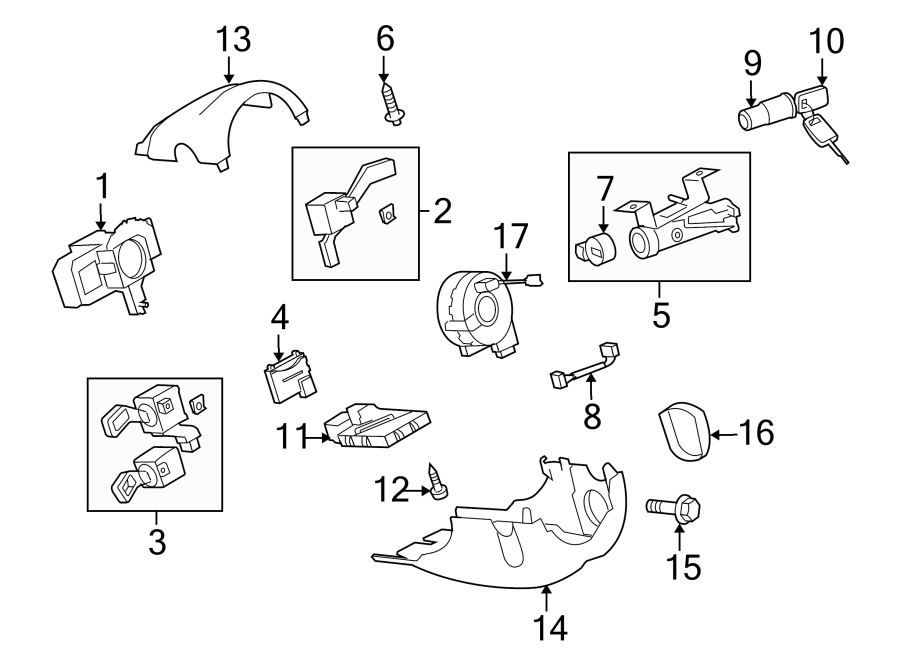 Diagram STEERING COLUMN. SHROUD. SWITCHES & LEVERS. for your Audi RS4  