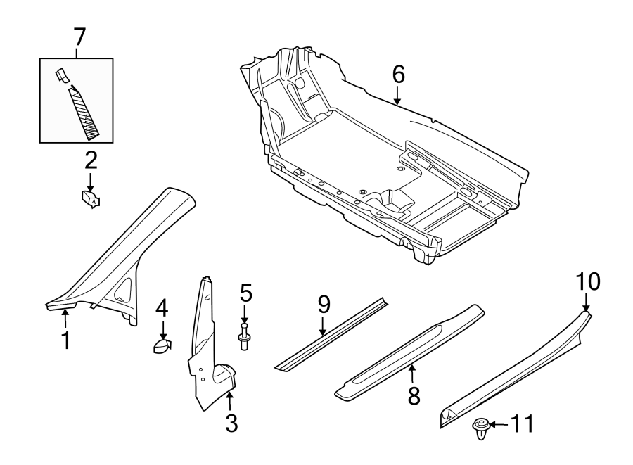 Diagram PILLARS. ROCKER & FLOOR. INTERIOR TRIM. for your Audi SQ8  