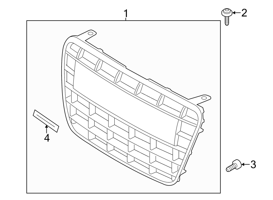 1FRONT BUMPER & GRILLE. GRILLE & COMPONENTS.https://images.simplepart.com/images/parts/motor/fullsize/1366015.png