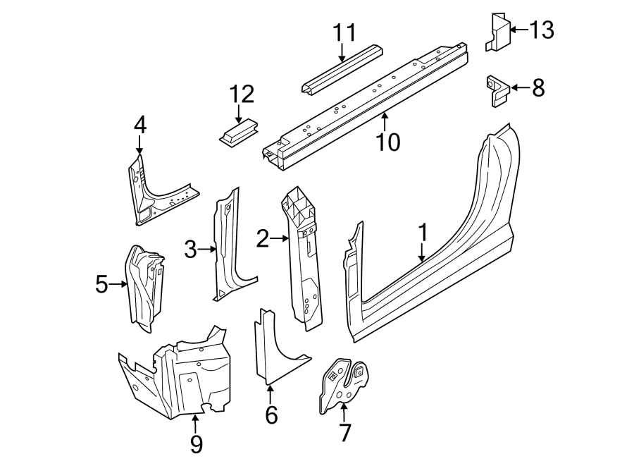 9PILLARS. ROCKER & FLOOR. APERTURE PANEL. HINGE PILLAR.https://images.simplepart.com/images/parts/motor/fullsize/1366475.png