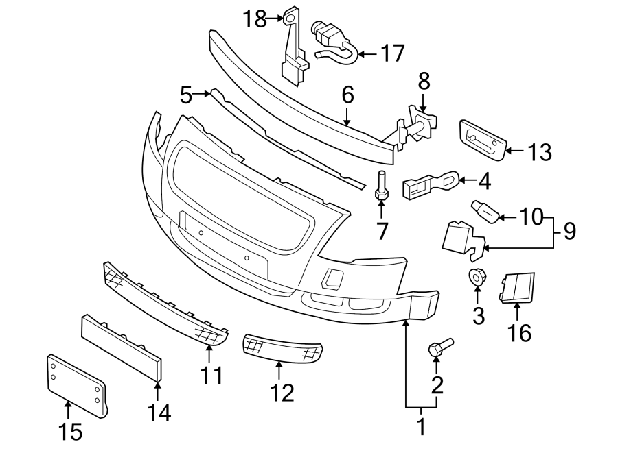 14FRONT BUMPER. BUMPER & COMPONENTS.https://images.simplepart.com/images/parts/motor/fullsize/1370005.png