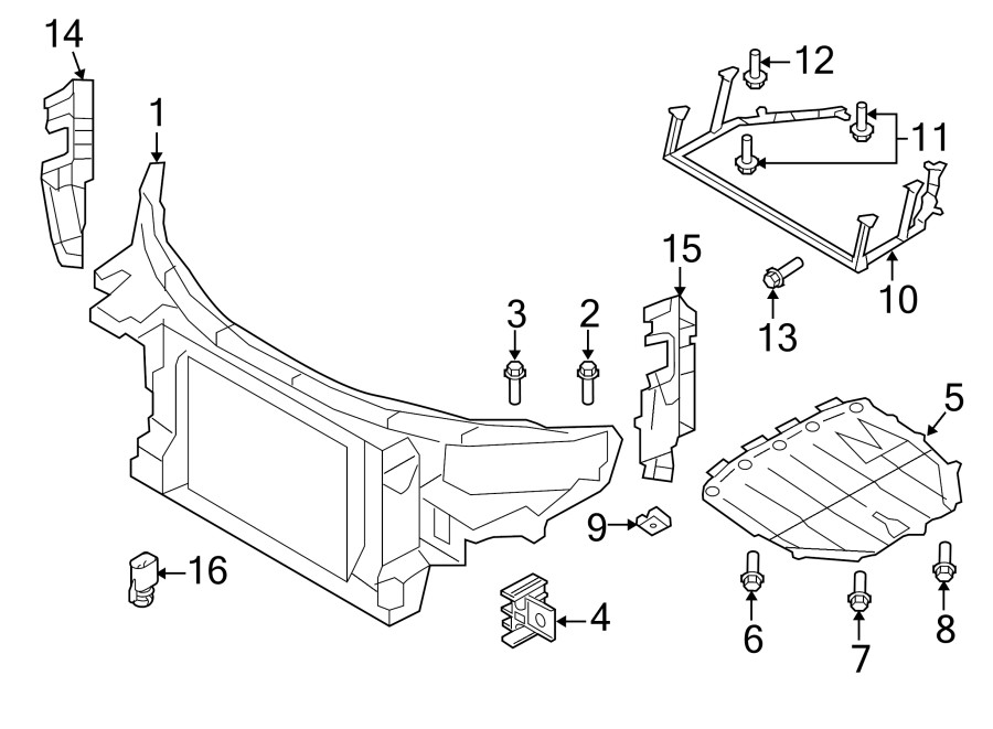 Diagram RADIATOR SUPPORT. for your Audi TTS  