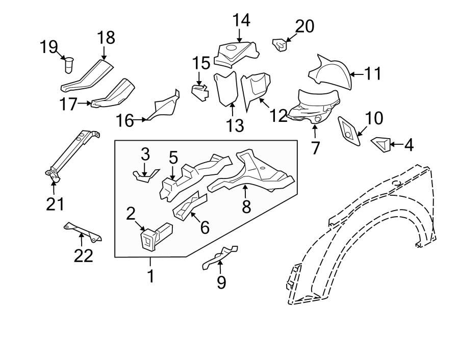 21FENDER. STRUCTURAL COMPONENTS & RAILS.https://images.simplepart.com/images/parts/motor/fullsize/1371140.png