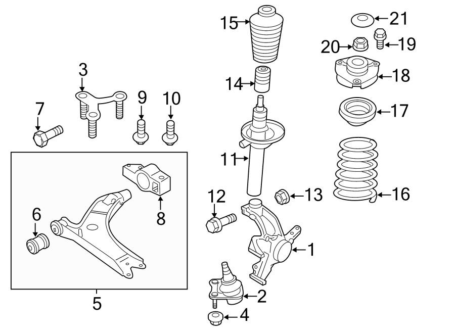 FRONT SUSPENSION. SUSPENSION COMPONENTS.