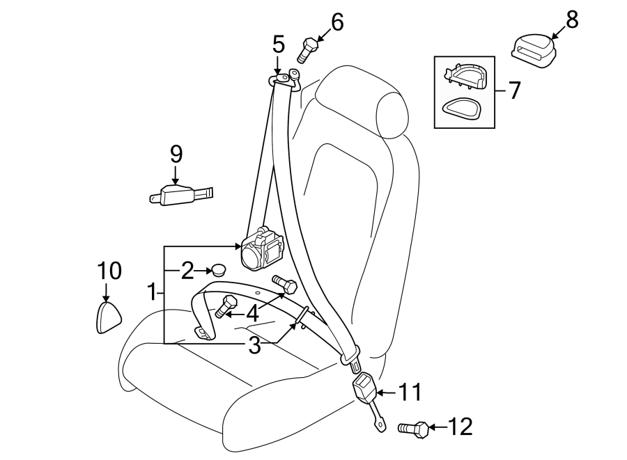 RESTRAINT SYSTEMS. FRONT SEAT BELTS.