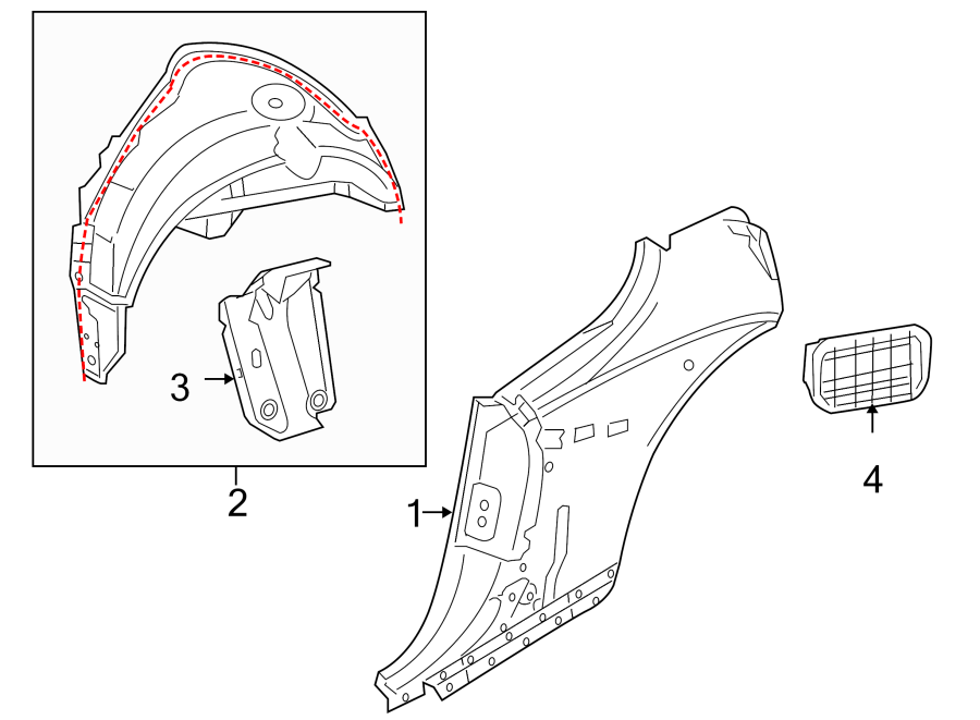 QUARTER PANEL. INNER STRUCTURE.