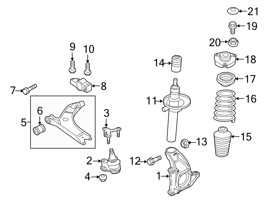 FRONT SUSPENSION. SUSPENSION COMPONENTS.