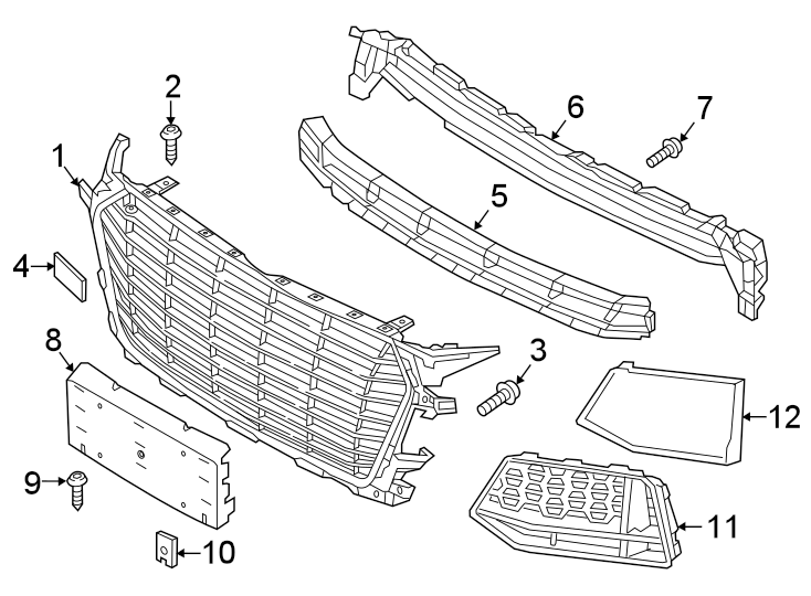 5FRONT BUMPER & GRILLE. GRILLE & COMPONENTS.https://images.simplepart.com/images/parts/motor/fullsize/1372016.png