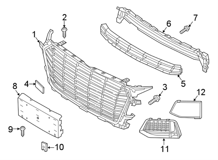 5FRONT BUMPER & GRILLE. GRILLE & COMPONENTS.https://images.simplepart.com/images/parts/motor/fullsize/1372025.png