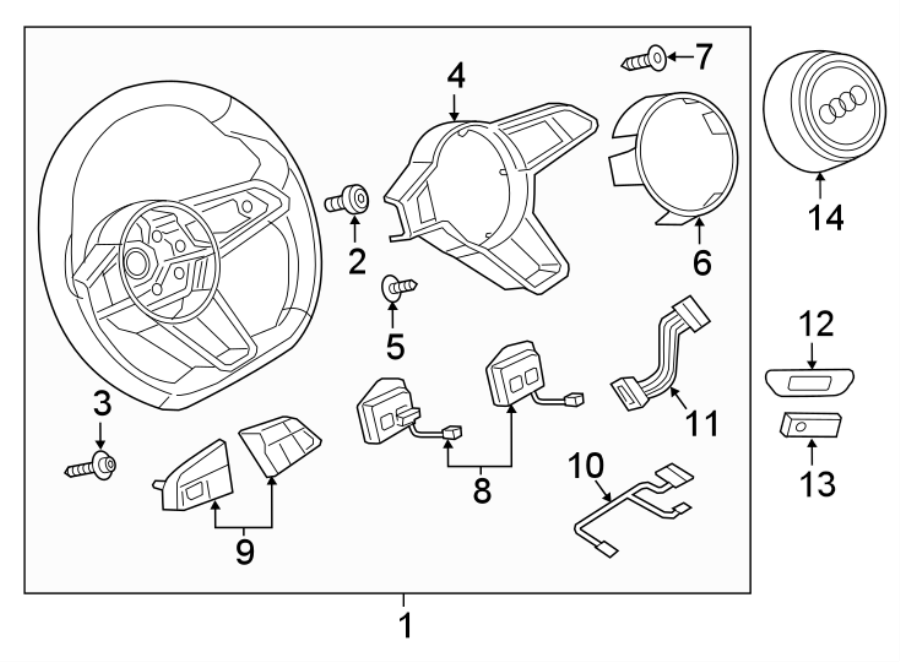 Steering wheel & trim.