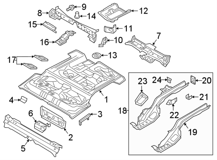 REAR BODY & FLOOR. FLOOR & RAILS.