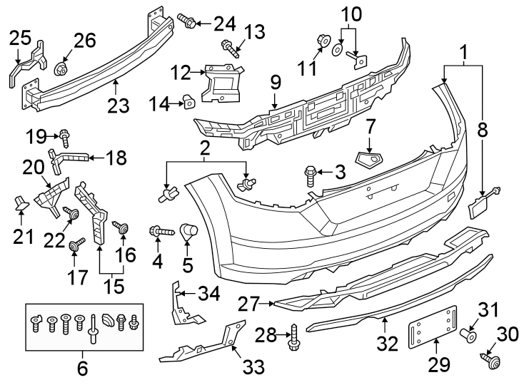 34REAR BUMPER. BUMPER & COMPONENTS.https://images.simplepart.com/images/parts/motor/fullsize/1372815.png