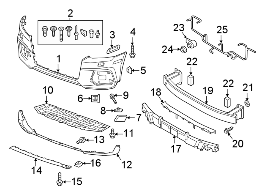 21FRONT BUMPER & GRILLE. BUMPER & COMPONENTS.https://images.simplepart.com/images/parts/motor/fullsize/1375007.png