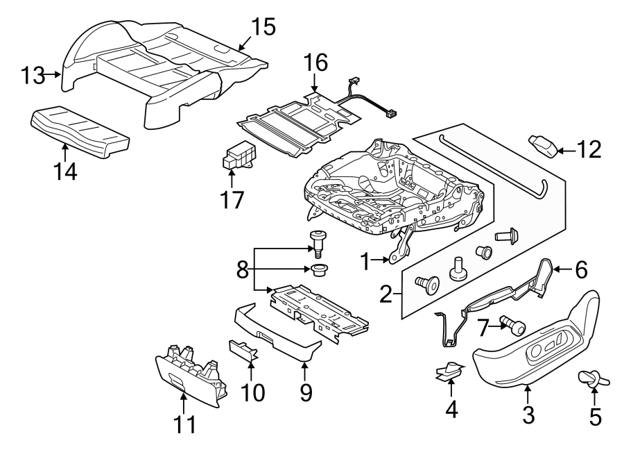 15SEATS & TRACKS. FRONT SEAT COMPONENTS.https://images.simplepart.com/images/parts/motor/fullsize/1375425.png