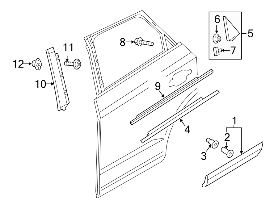 10REAR DOOR. EXTERIOR TRIM.https://images.simplepart.com/images/parts/motor/fullsize/1375555.png