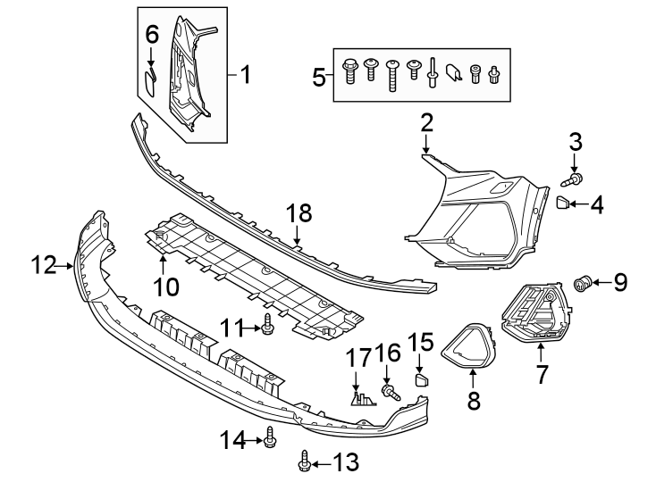 18FRONT BUMPER & GRILLE. BUMPER & COMPONENTS.https://images.simplepart.com/images/parts/motor/fullsize/1376025.png