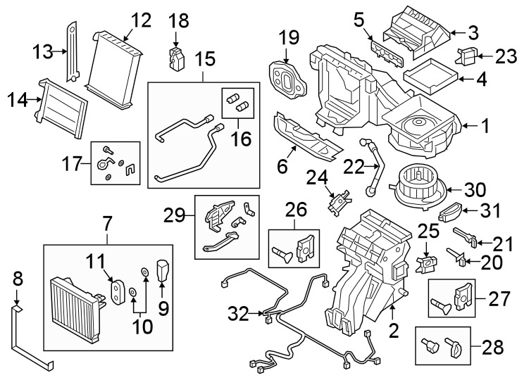 27AIR CONDITIONER & HEATER. EVAPORATOR & HEATER COMPONENTS.https://images.simplepart.com/images/parts/motor/fullsize/1376110.png