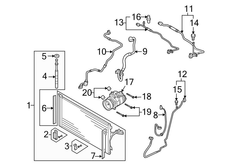 14AIR CONDITIONER & HEATER. COMPRESSOR & LINES. CONDENSER.https://images.simplepart.com/images/parts/motor/fullsize/1380200.png