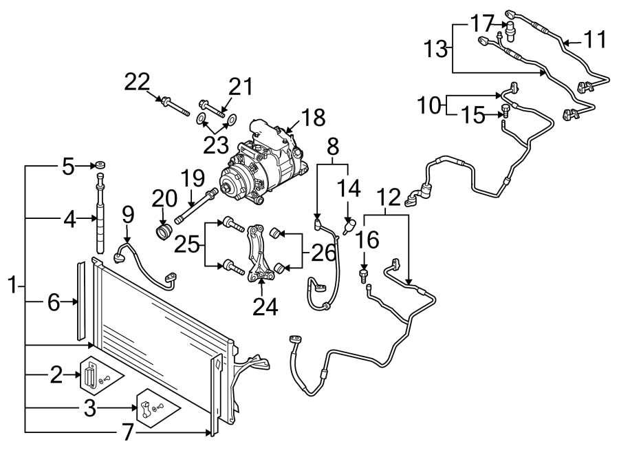 24AIR CONDITIONER & HEATER. COMPRESSOR & LINES. CONDENSER.https://images.simplepart.com/images/parts/motor/fullsize/1381190.png