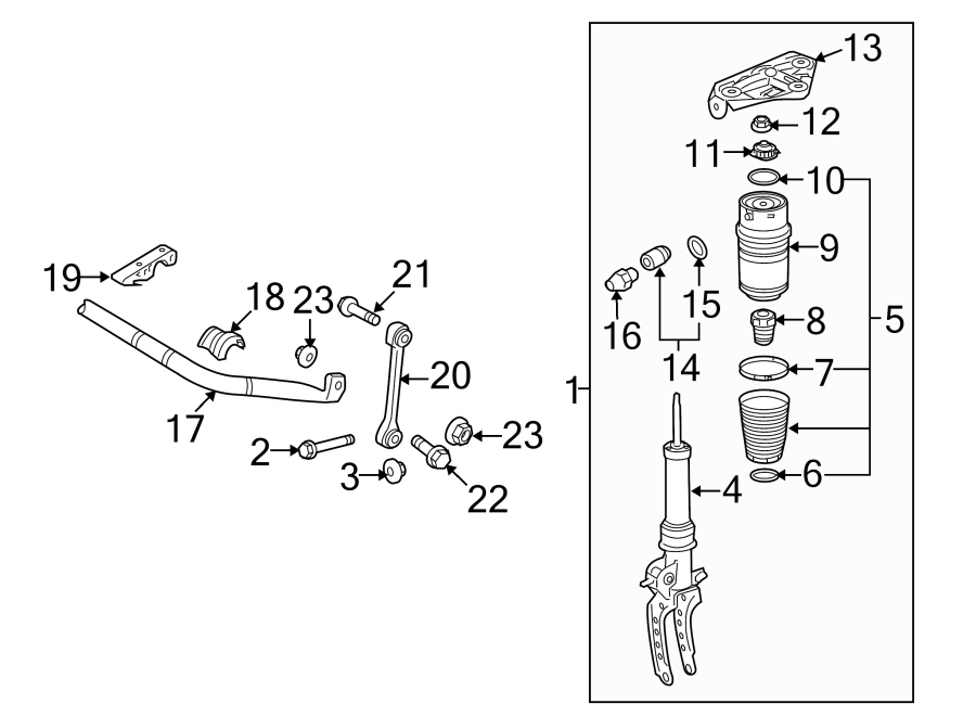 FRONT SUSPENSION. SHOCKS & COMPONENTS. STABILIZER BAR & COMPONENTS.