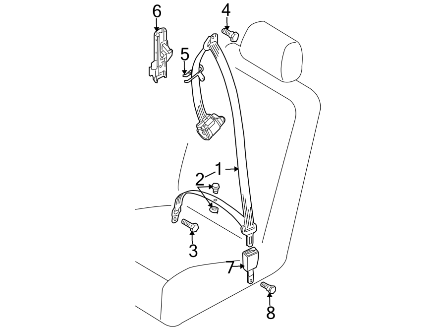 8RESTRAINT SYSTEMS. REAR SEAT BELTS.https://images.simplepart.com/images/parts/motor/fullsize/1381680.png