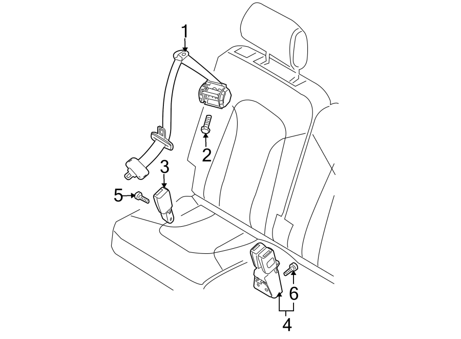 6RESTRAINT SYSTEMS. REAR SEAT BELTS.https://images.simplepart.com/images/parts/motor/fullsize/1381685.png