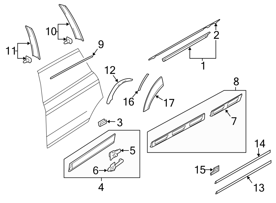 15REAR DOOR. EXTERIOR TRIM.https://images.simplepart.com/images/parts/motor/fullsize/1381840.png