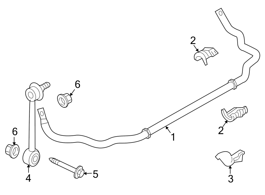 REAR SUSPENSION. STABILIZER BAR & COMPONENTS.