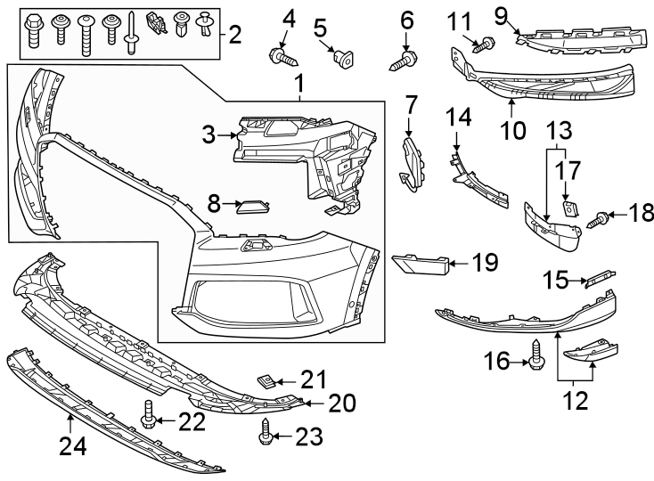 13Front bumper & grille. Bumper & components.https://images.simplepart.com/images/parts/motor/fullsize/1382011.png