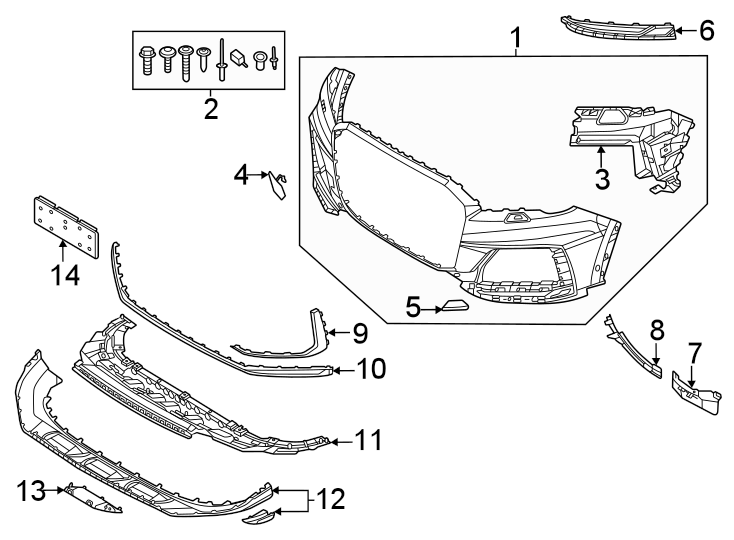 7Front bumper & grille. Bumper & components.https://images.simplepart.com/images/parts/motor/fullsize/1382014.png