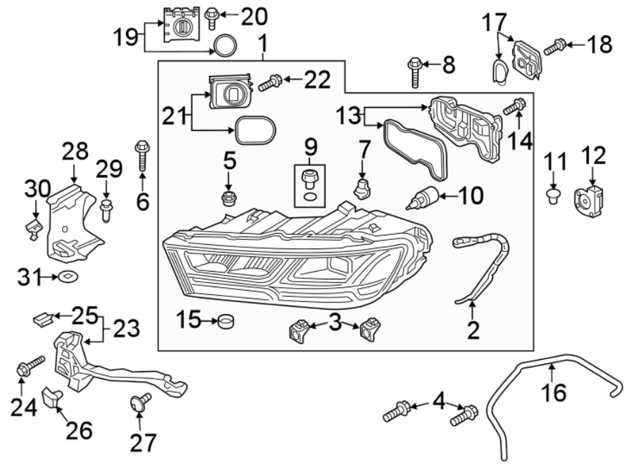 23FRONT LAMPS. HEADLAMP COMPONENTS.https://images.simplepart.com/images/parts/motor/fullsize/1382030.png