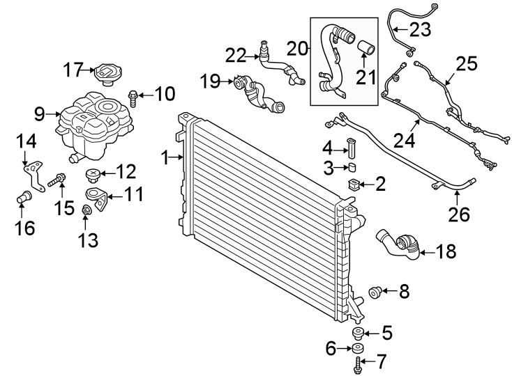 21Radiator & components.https://images.simplepart.com/images/parts/motor/fullsize/1382054.png