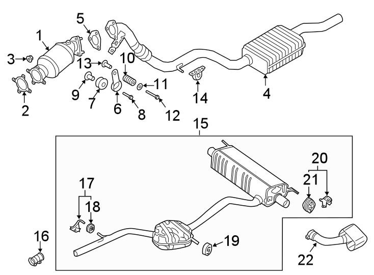 22EXHAUST SYSTEM. EXHAUST COMPONENTS.https://images.simplepart.com/images/parts/motor/fullsize/1382307.png