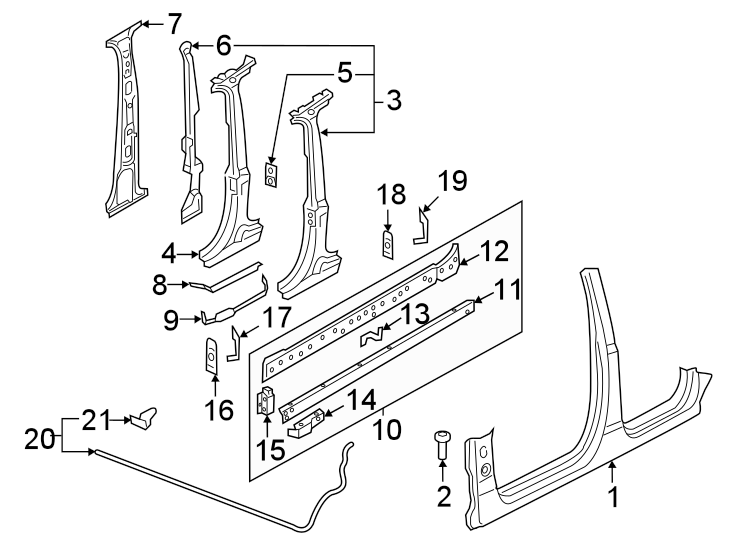 2Pillars. Rocker & floor. Center pillar & rocker.https://images.simplepart.com/images/parts/motor/fullsize/1382610.png