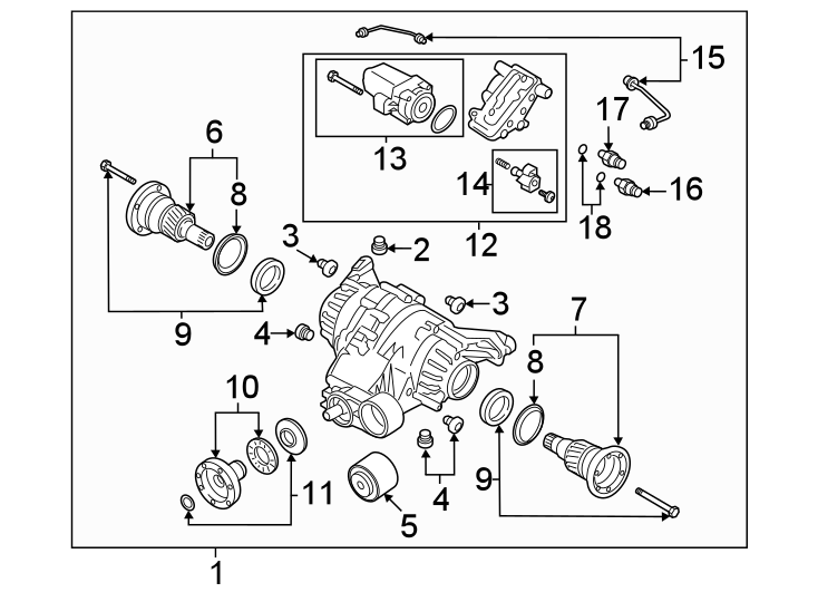 Rear suspension. Axle & differential.