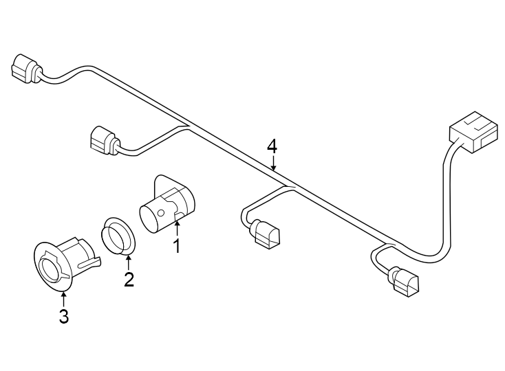 Diagram Front bumper & grille. Electrical components. for your Audi