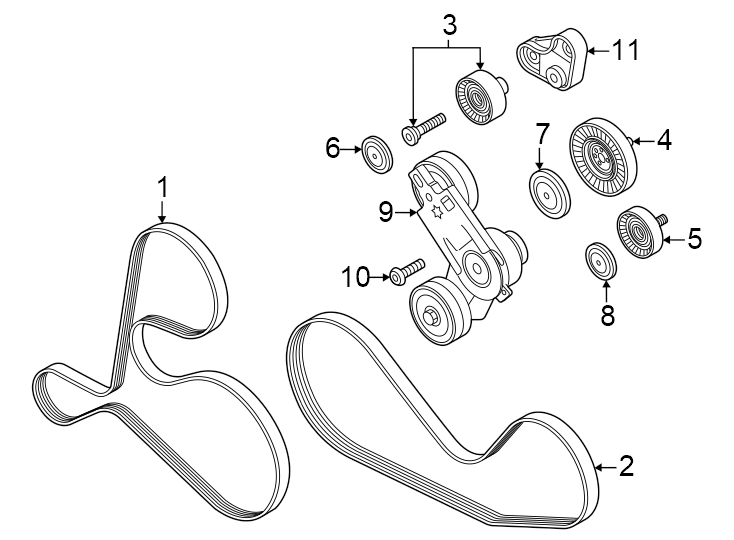 93. 0 liter. AC Belt. Lower. Serpentine belt. Upper.https://images.simplepart.com/images/parts/motor/fullsize/1383160.png