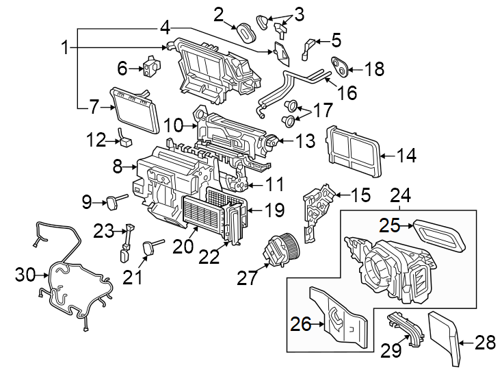 Air conditioner & heater. Front evaporator.