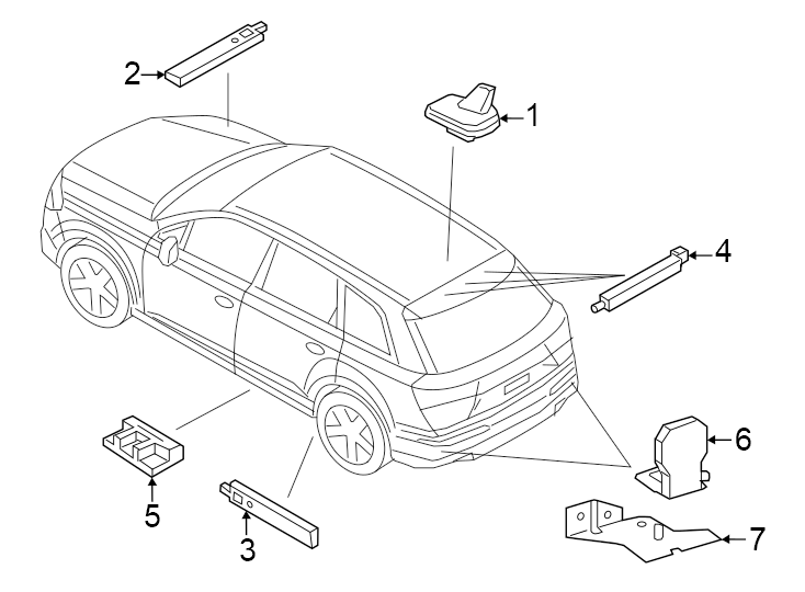 7Front. Phone. Quarter. Radio. Rear. W/O remote park. WLAN aerial.https://images.simplepart.com/images/parts/motor/fullsize/1383260.png