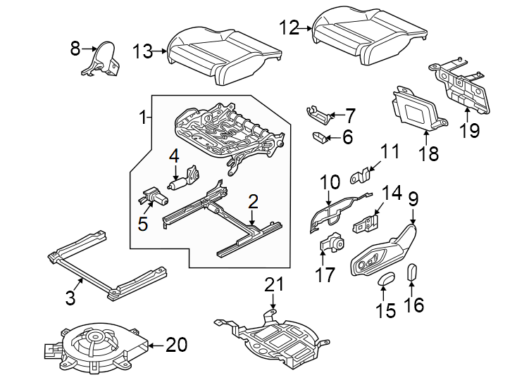 9Height. Inner pivot. Outer pivot. Passenger side. Rake. Rear. Standard seats. W/O ventilation.https://images.simplepart.com/images/parts/motor/fullsize/1383520.png