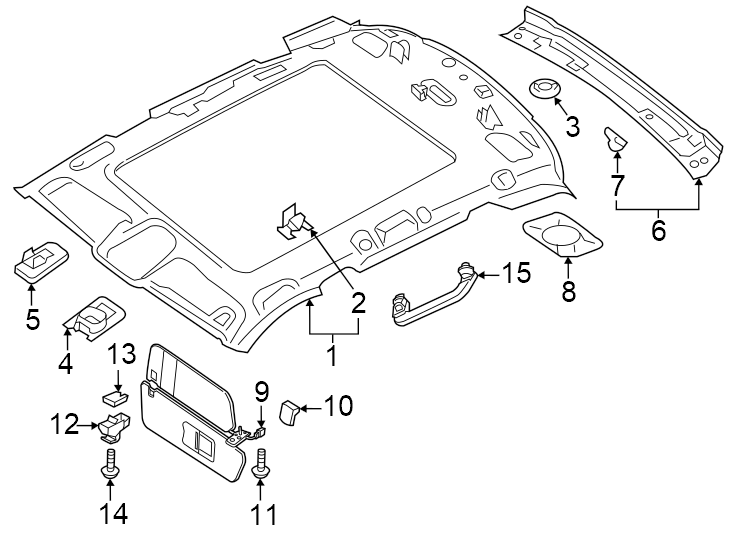 15Front. High end audio. Inner. Outer. Rear. W/BRANDED audio. W/CLOTH. W/DINAMICA. W/O branded audio.https://images.simplepart.com/images/parts/motor/fullsize/1383590.png