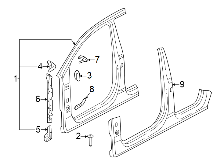 2Pillars. Rocker & floor. Aperture panel.https://images.simplepart.com/images/parts/motor/fullsize/1383600.png