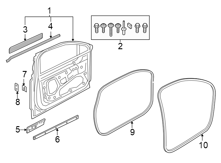 Front door. Door & components.