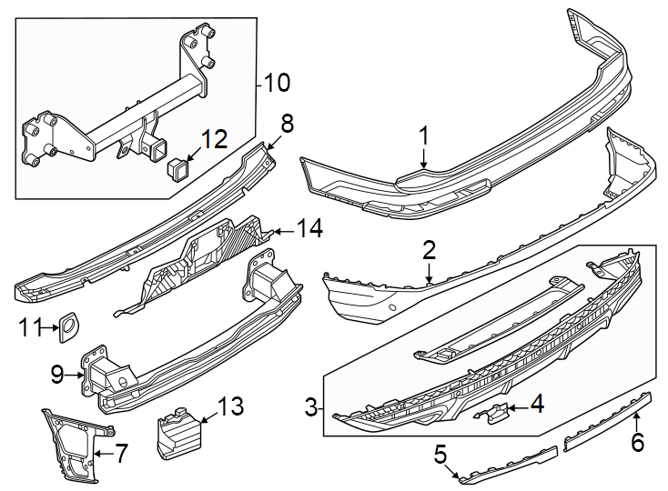 Rear bumper. Bumper & components.