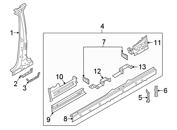 4PILLARS. ROCKER & FLOOR. CENTER PILLAR & ROCKER.https://images.simplepart.com/images/parts/motor/fullsize/1384615.png