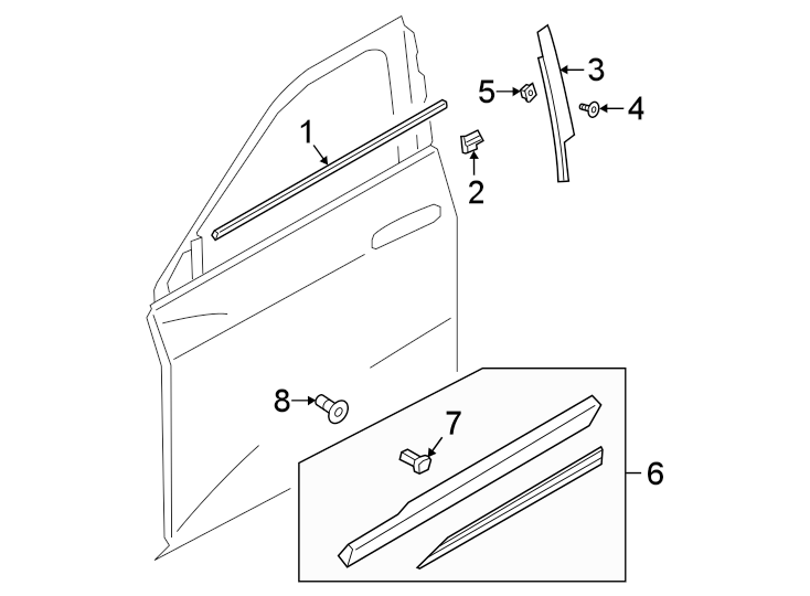 5FRONT DOOR. EXTERIOR TRIM.https://images.simplepart.com/images/parts/motor/fullsize/1384645.png